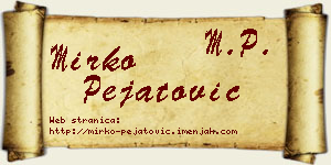 Mirko Pejatović vizit kartica